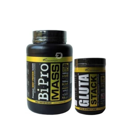 PROTEÍNA BI PRO MASS 3 LIBRAS + AMINOS GLUTA STACK 510 GRAMOS