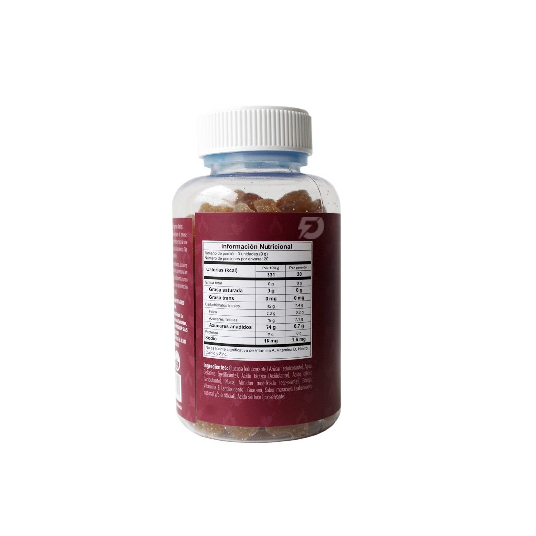 GOMITAS DEEP LOVE MACA, GUARANA, BOROJO 60 GOMAS - Imagen 2