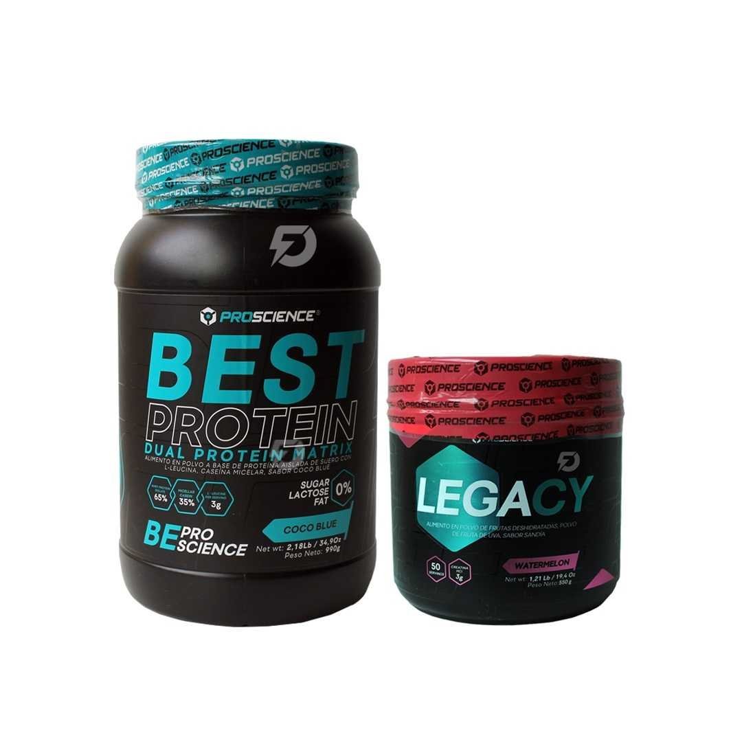 PROTEÍNA BEST PROTEÍN 2.01 LIBRAS + CREATINA LEGACY 550 GRAMOS