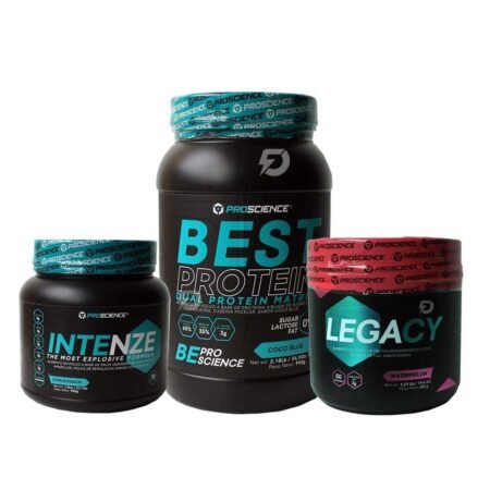 PROTEÍNA BEST PROTEÍN 2.04 LIBRAS + PRE ENTRENO INTENZE 1.9 LIBRAS + CREATINA LEGACY 550 GRAMOS