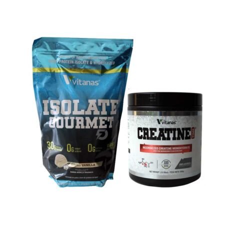 PROTEÍNA ISOLATE GOURMET VITANAS 5 LIBRAS + CREATINA VITANAS 300 GR